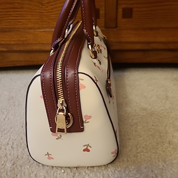 Coach Rowan Satchel Bag With Heart Floral Print - Picture 6 of 10
